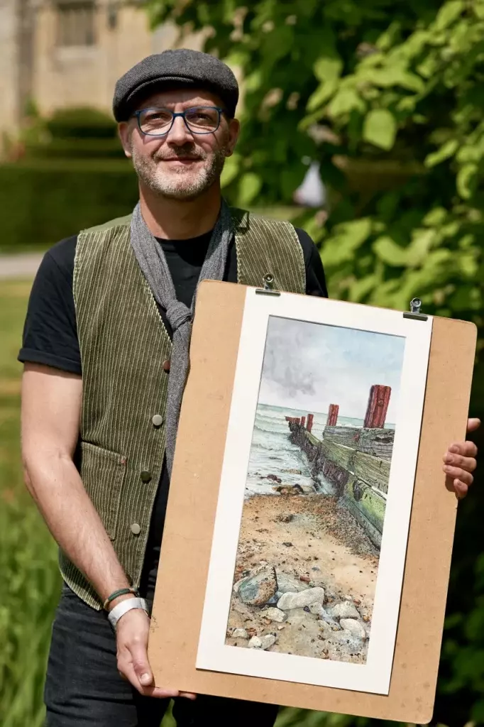 Andy Ashdown with his submission on Landscape Artist of the Year